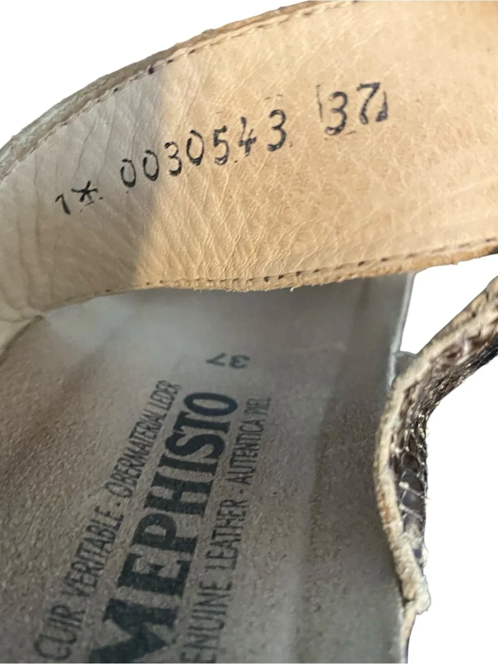 Women's Mephisto Air Relax  Snakeskin Print Wedge Slide Sandals Size 37